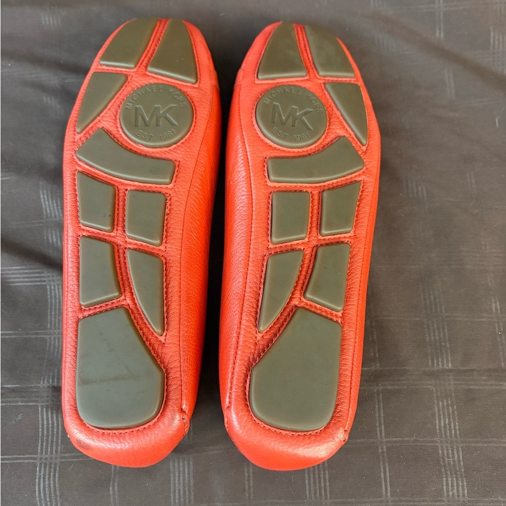 Michael Kors Red Leather Ballet Flats Size 9.5 Excellent Condition - Picture 4 of 5